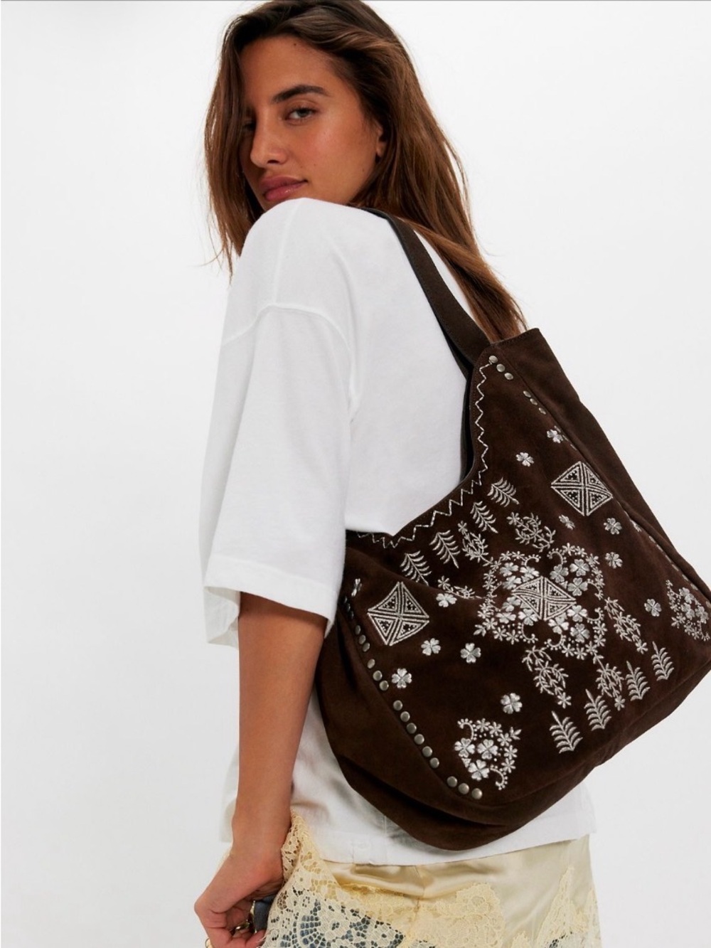 Free people Eden embroidered tote